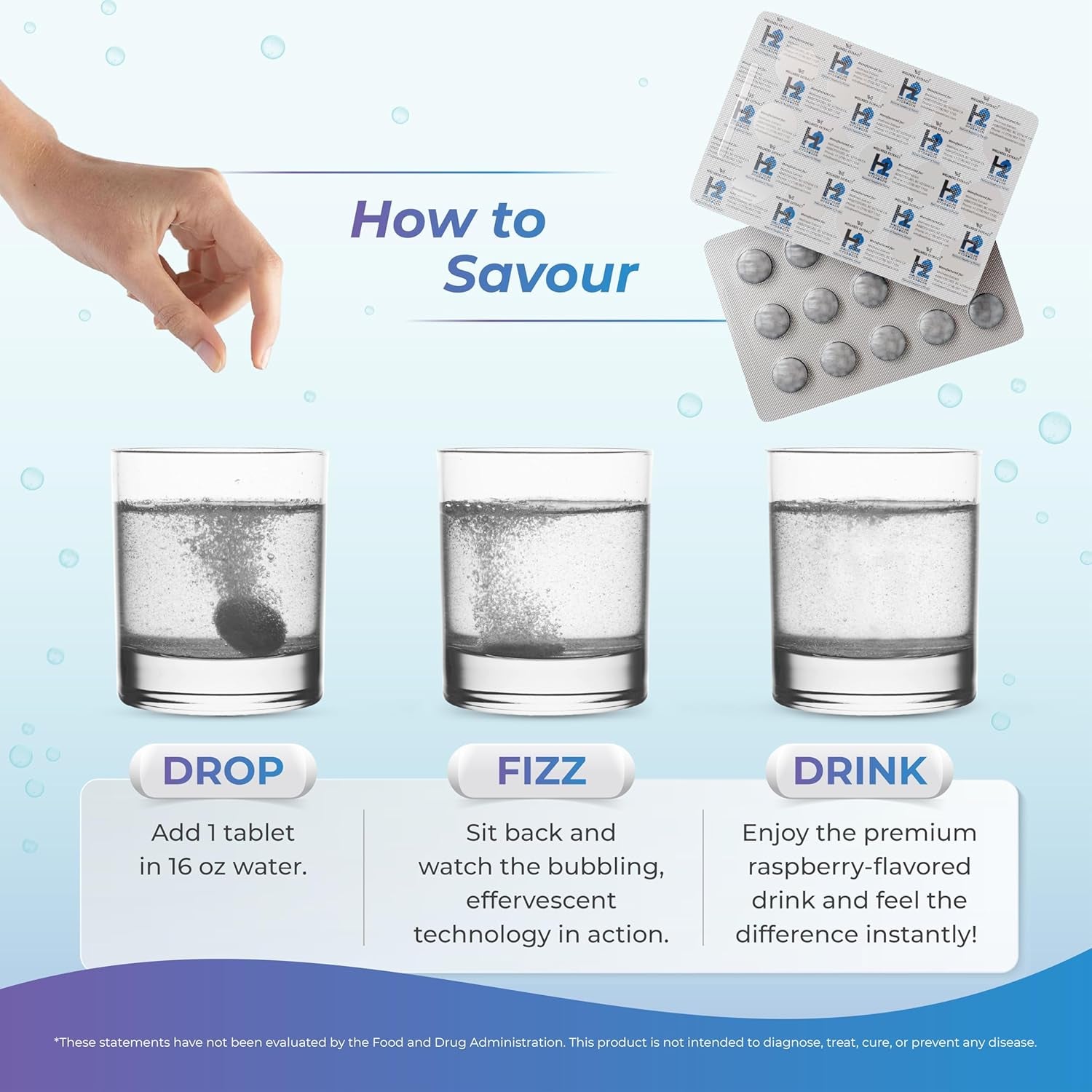 H2 Molecular Hydrogen Water Tablets with Magnesium – 12 PPM Effervescent Hydrogen Tablets for Drinking Water, Supports Hydration, Energy & Metabolism, Unflavored, 30 Tablets