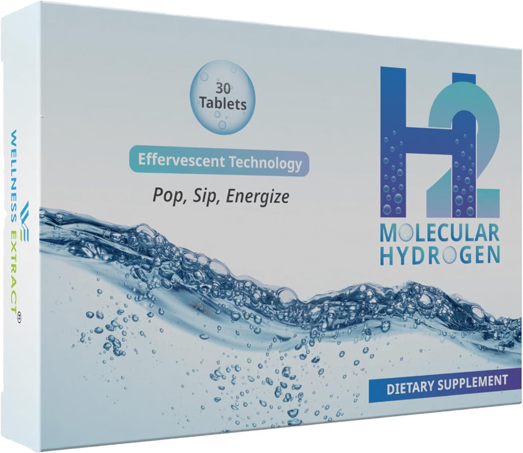 H2 Molecular Hydrogen Water Tablets with Magnesium – 12 PPM Effervescent Hydrogen Tablets for Drinking Water, Supports Hydration, Energy & Metabolism, Unflavored, 30 Tablets