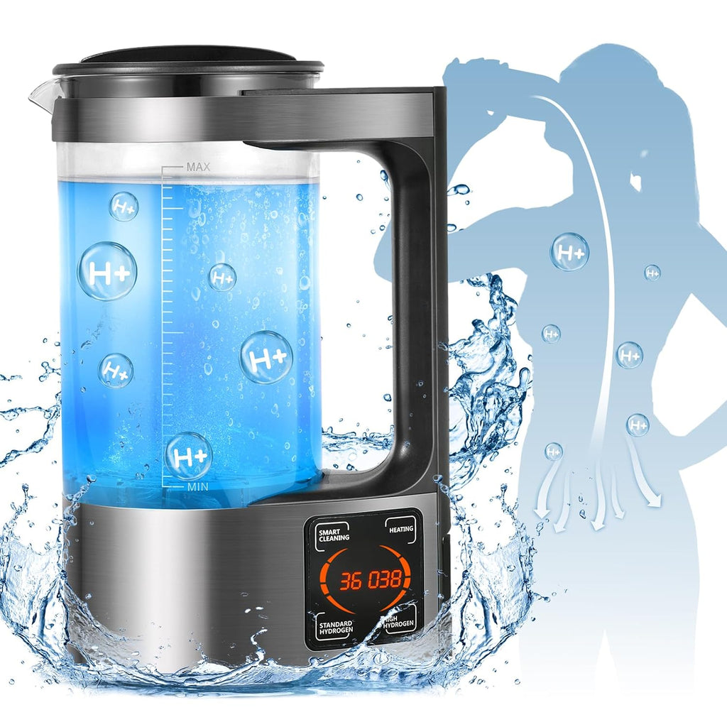Hydrogen Water Generator, 2L Large Capacity Hydrogen Rich Water Machine Water Ion Generator Portable Ionizer Maker Machine with Thermostat Function & Touch Control LED Display for Office Families