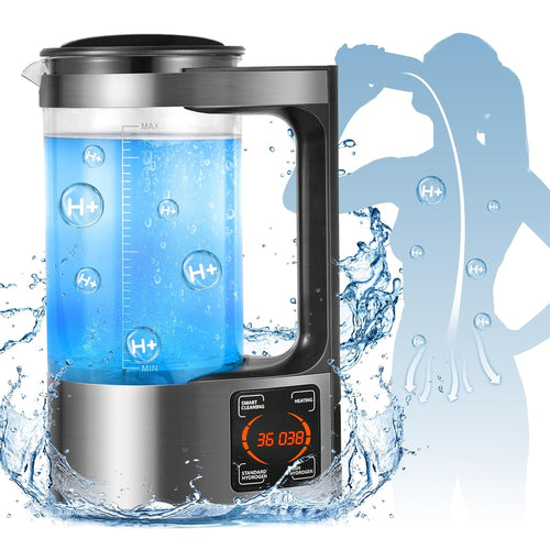 Hydrogen Water Generator, 2L Large Capacity Hydrogen Rich Water Machine Water Ion Generator Portable Ionizer Maker Machine with Thermostat Function & Touch Control LED Display for Office Families